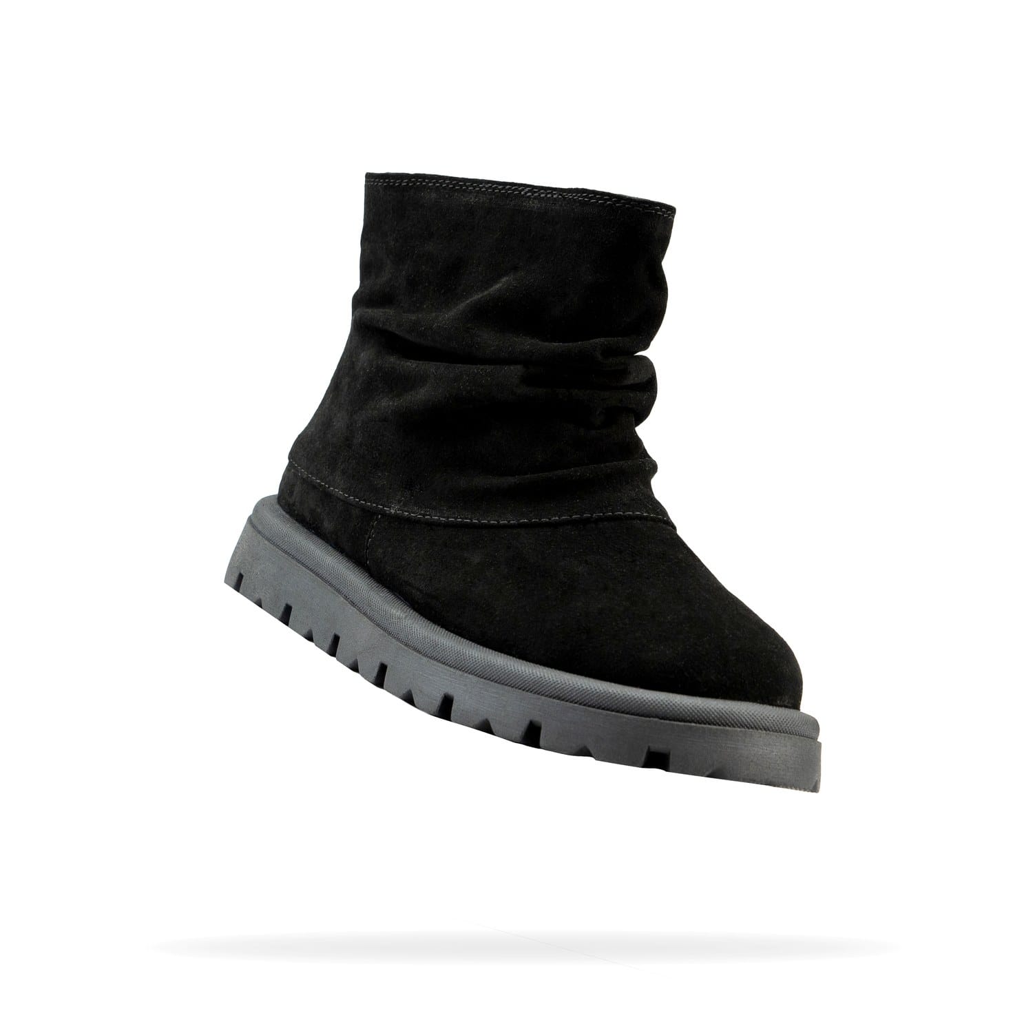 Жіночі уггі Мопс — вигляд під кутом, чорний замш