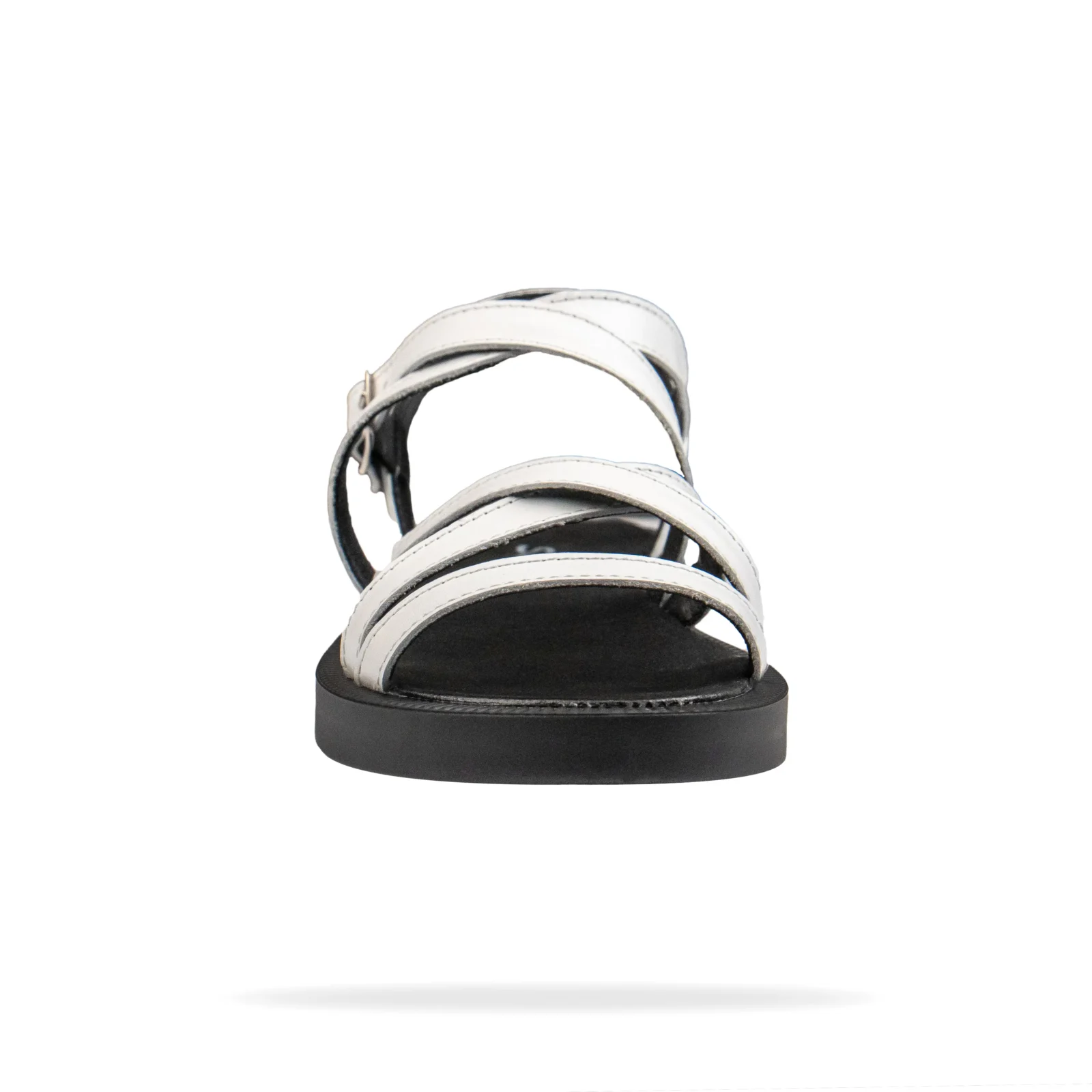 Фронтальний ракурс жіночих білих сандалій Shtayer Ріо