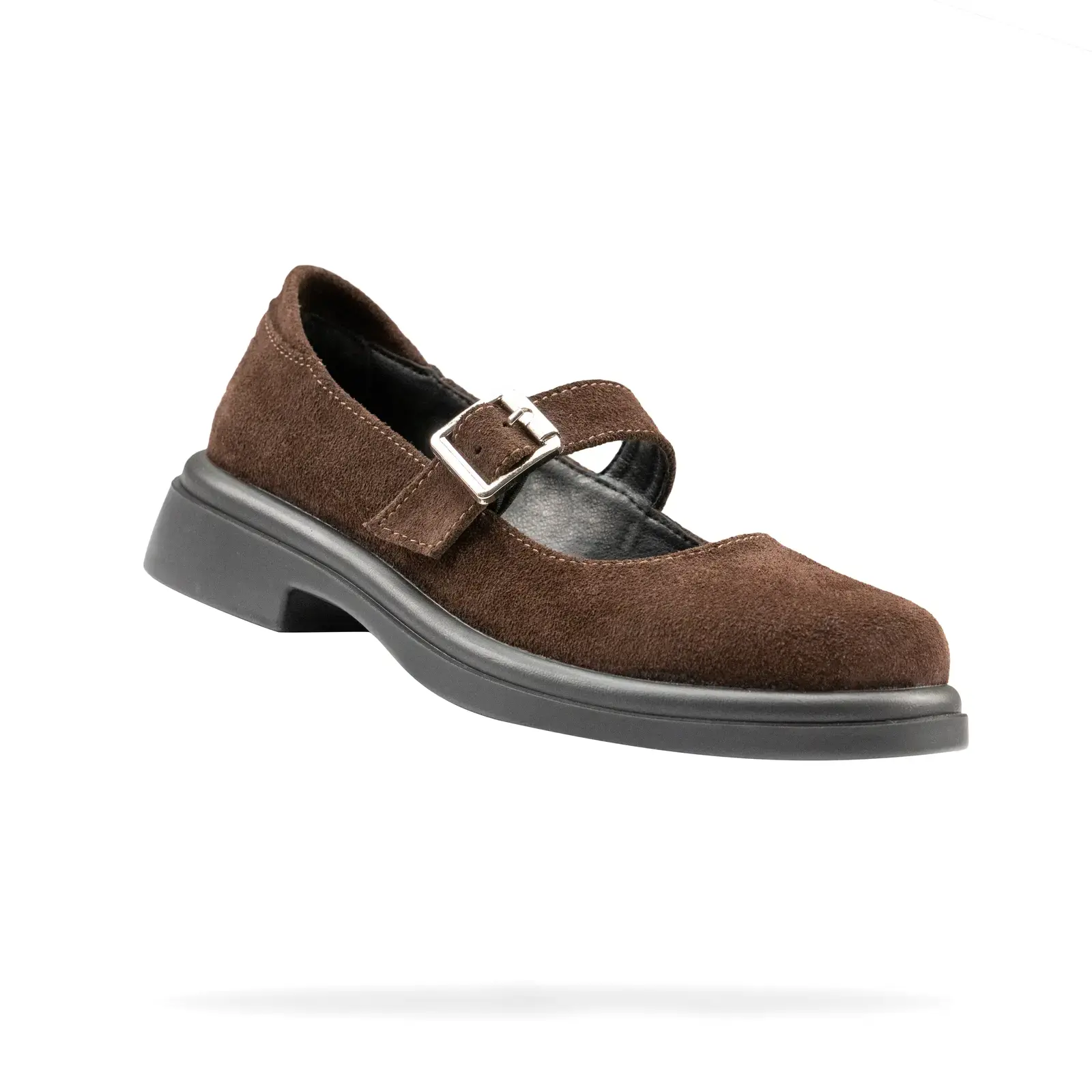 Елегантні туфлі Мері Джейн Shtayer Лінда з натуральної замші (колір шоколад), фото під кутом