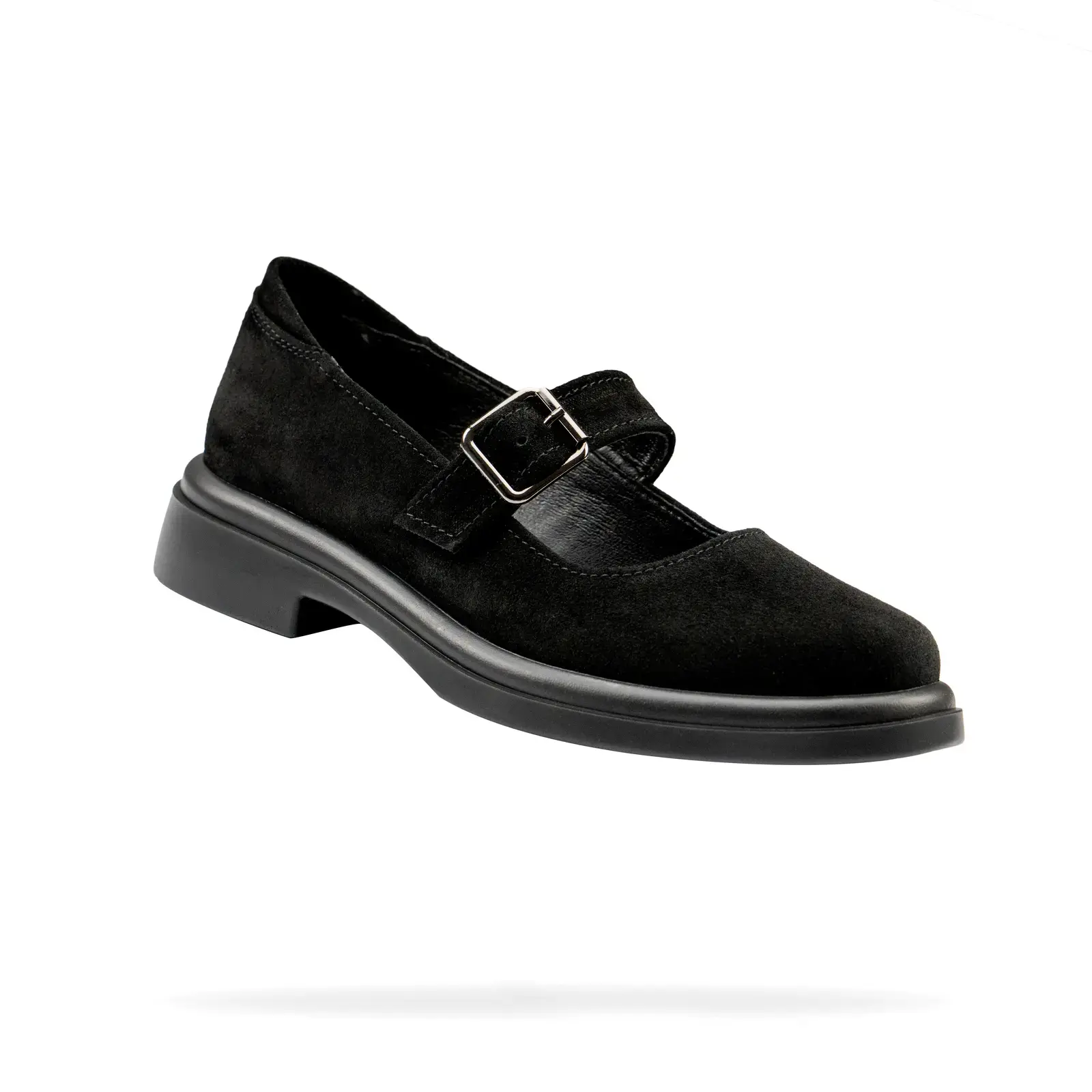 Класичні туфлі Мері Джейн Shtayer Лінда з натуральної чорної замші, фото під кутом