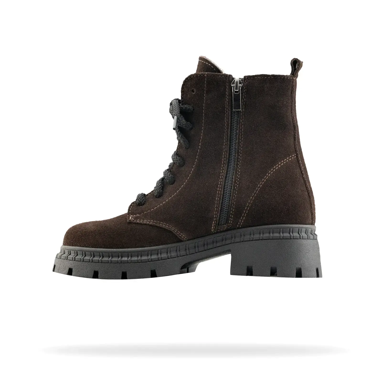 Модні коричневі черевики (шоколад) на грубій підошві Shtayer Бета від українського бренду, вид зліва